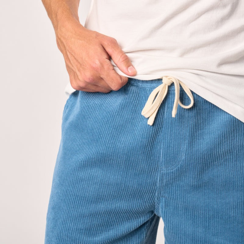 Short en velours - Bleu jean