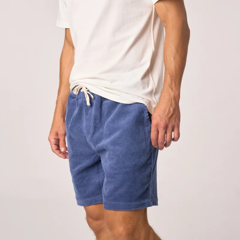 Short en velours - Bleu Marine