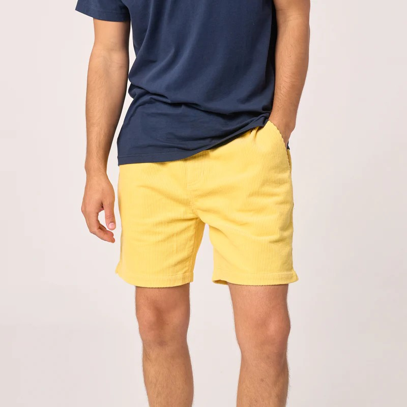 Short en velours - Jaune