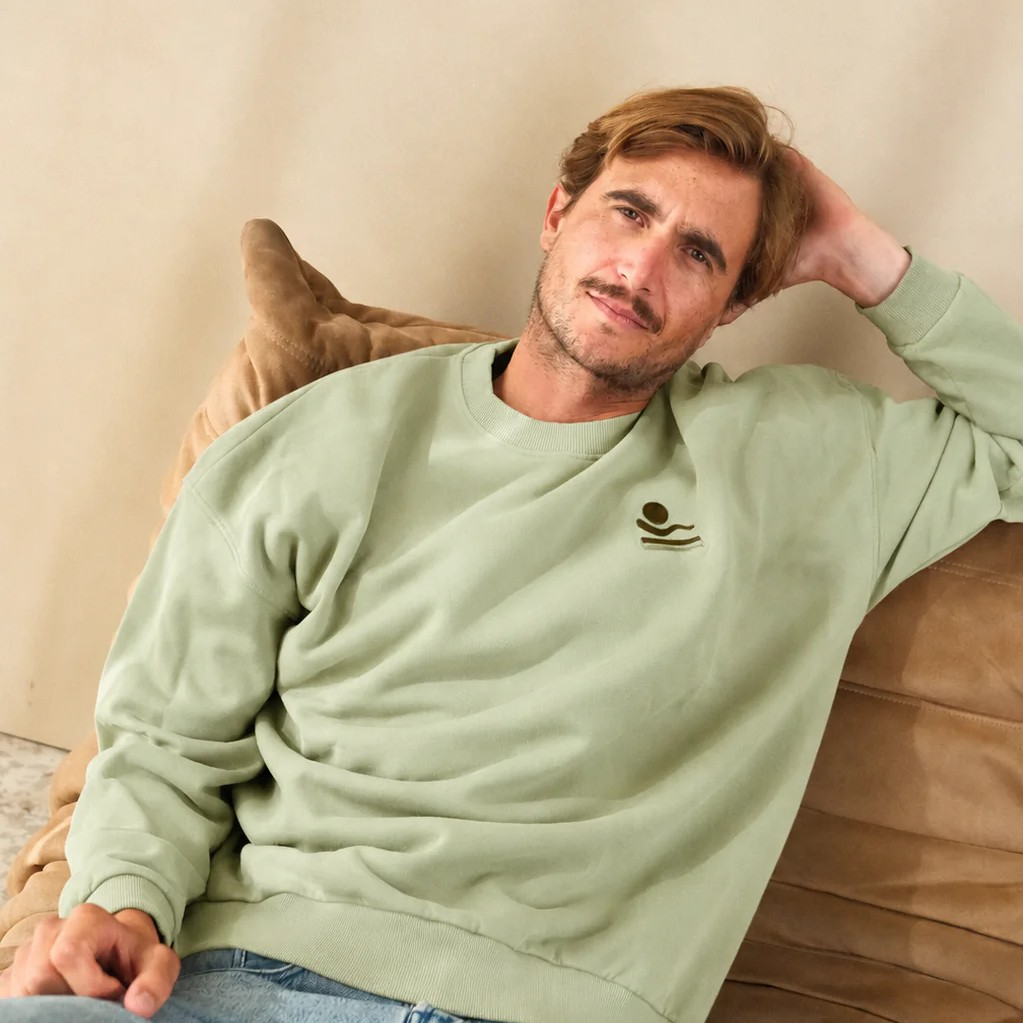 SWEAT WAVY VERT EAU - HOMME