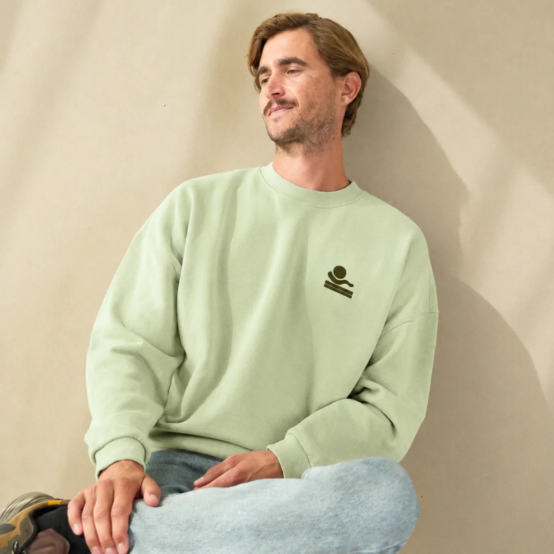 SWEAT WAVY VERT EAU - HOMME