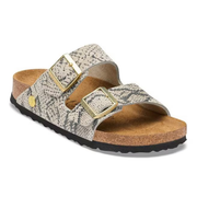 Arizona Rivet Logo - Suede Print Snake Oyster - Etroite