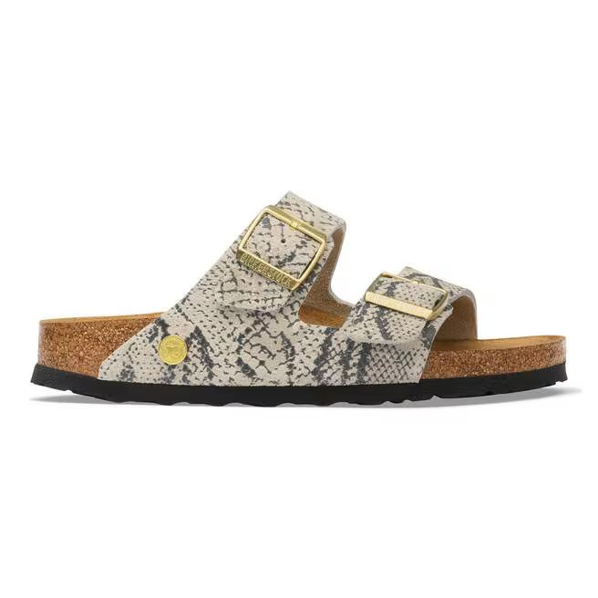 Arizona Rivet Logo - Suede Print Snake Oyster - Etroite