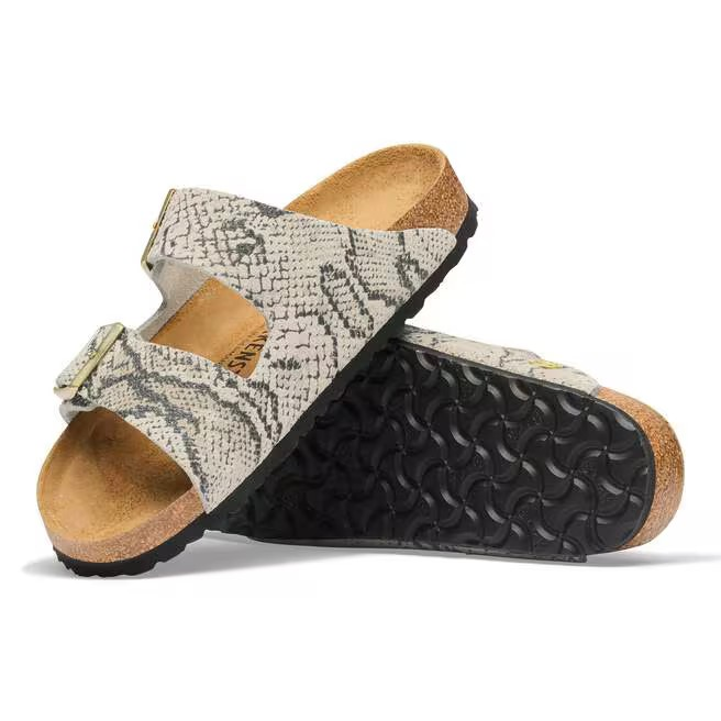 Arizona Rivet Logo - Suede Print Snake Oyster - Etroite
