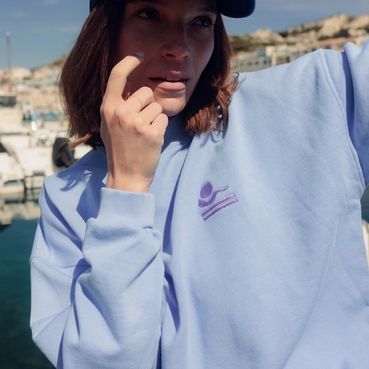 SWEAT WAVY BLEU CIEL - FEMME