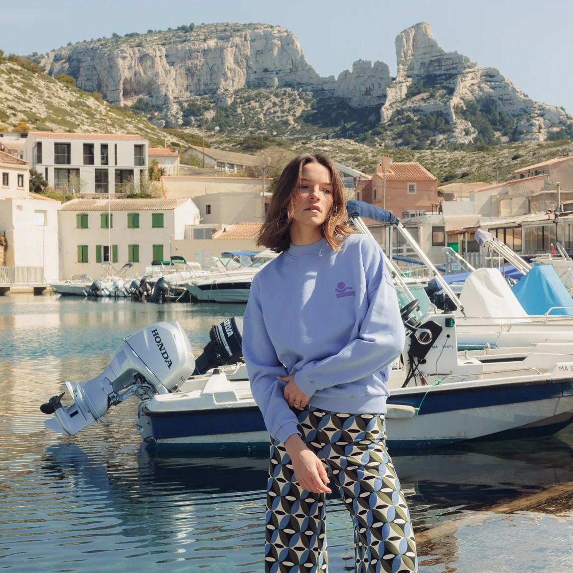SWEAT WAVY BLEU CIEL - FEMME