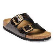 Arizona - Cuir naturel Emboss Animal Black - Etroite