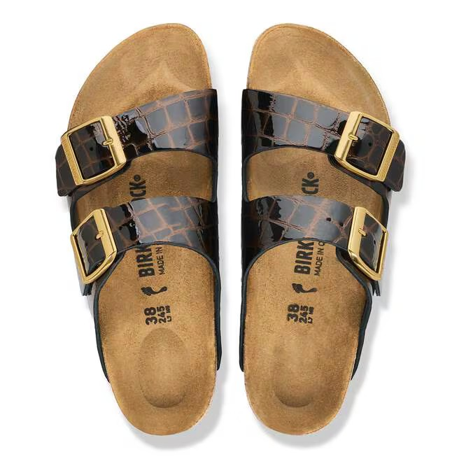 Arizona - Cuir naturel Emboss Animal Black - Etroite
