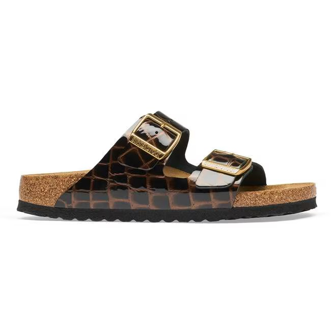 Arizona - Cuir naturel Emboss Animal Black - Etroite