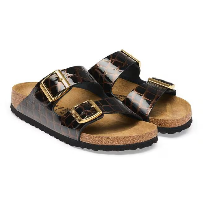 Arizona - Cuir naturel Emboss Animal Black - Etroite