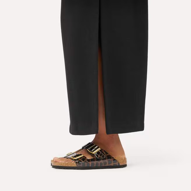 Arizona - Cuir naturel Emboss Animal Black - Etroite