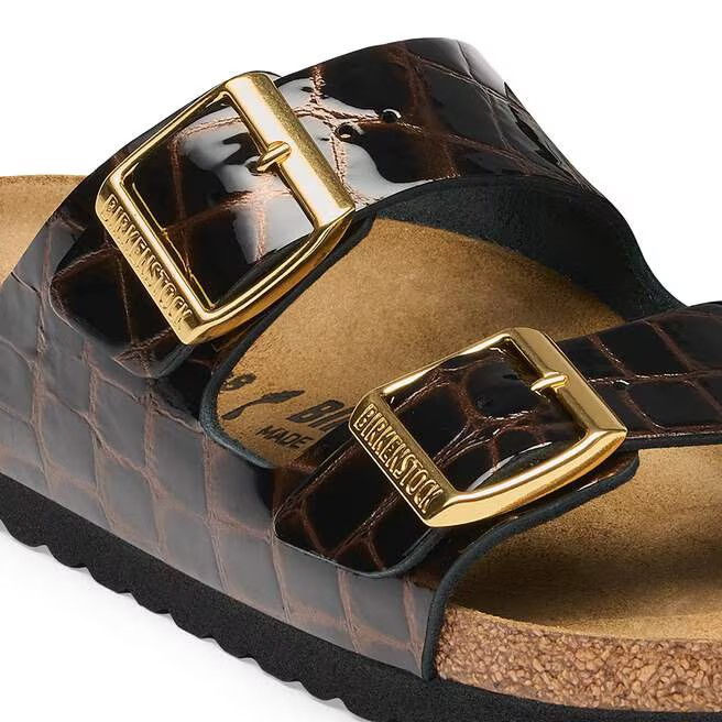 Arizona - Cuir naturel Emboss Animal Black - Etroite