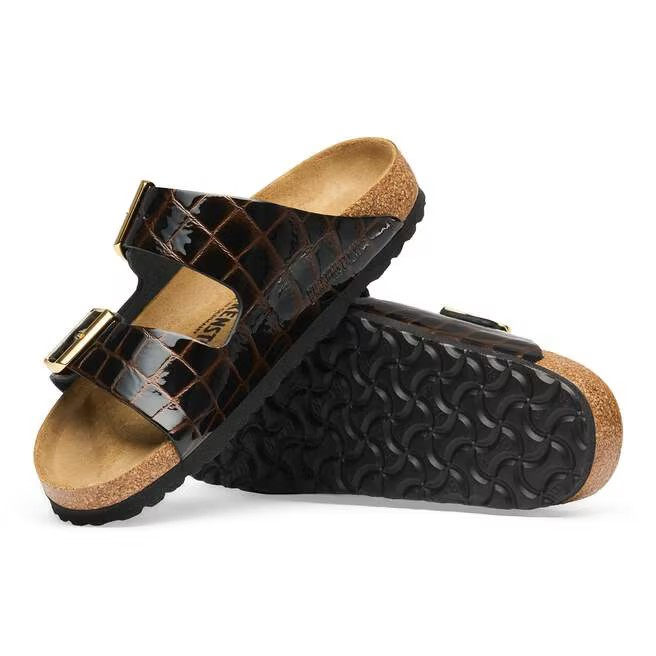 Arizona - Cuir naturel Emboss Animal Black - Etroite