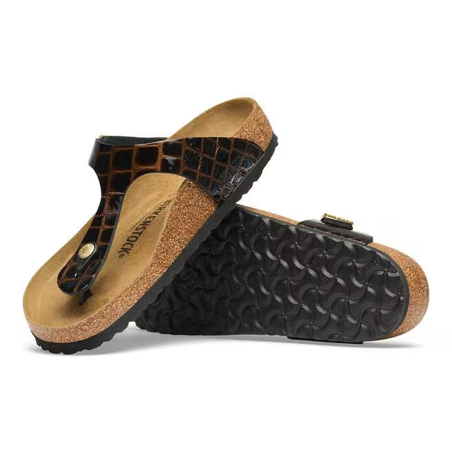 Gizeh - Cuir naturel Emboss Animal Black - Etroite