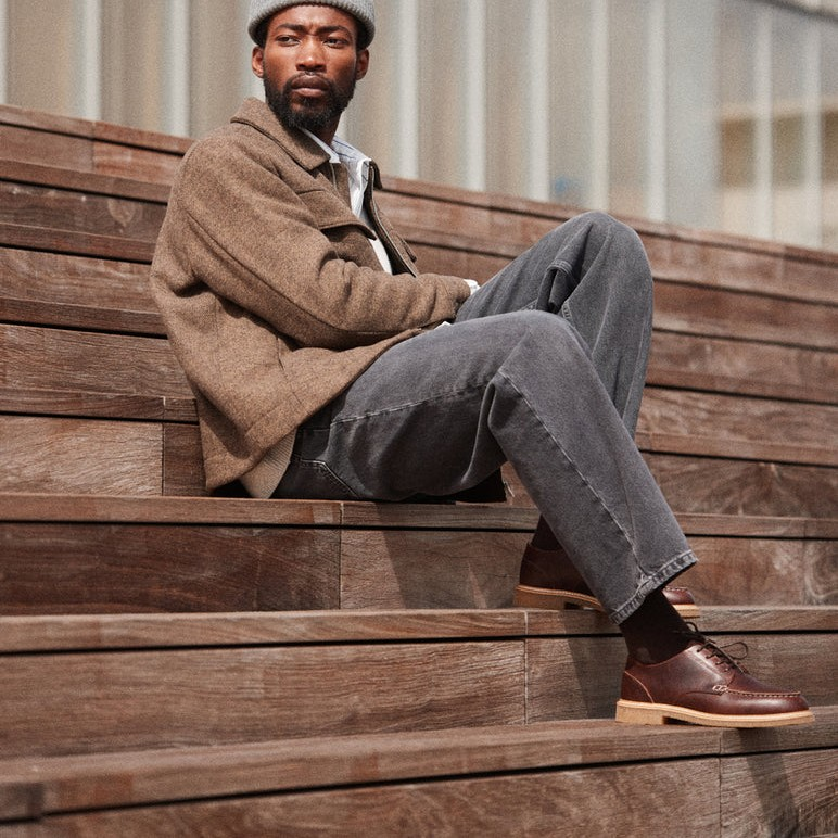 Alwin - Cuir pull-up grainé marron