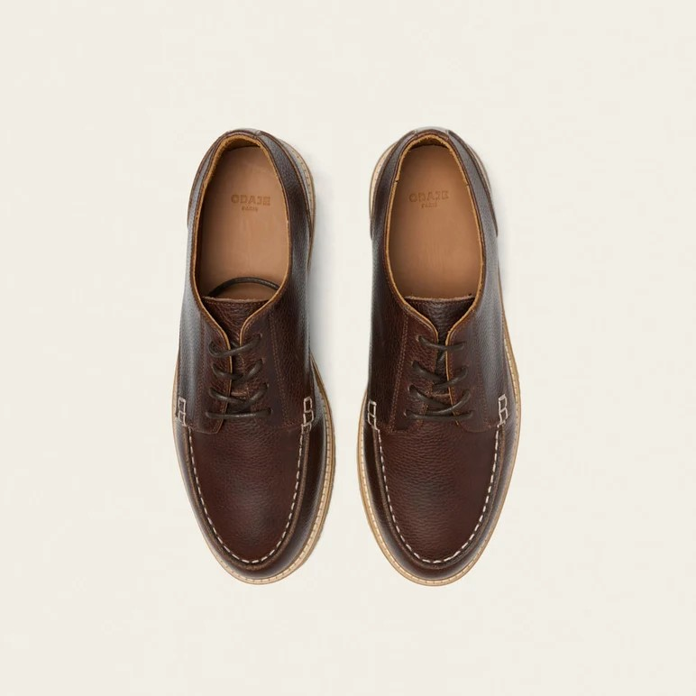 Alwin - Cuir pull-up grainé marron