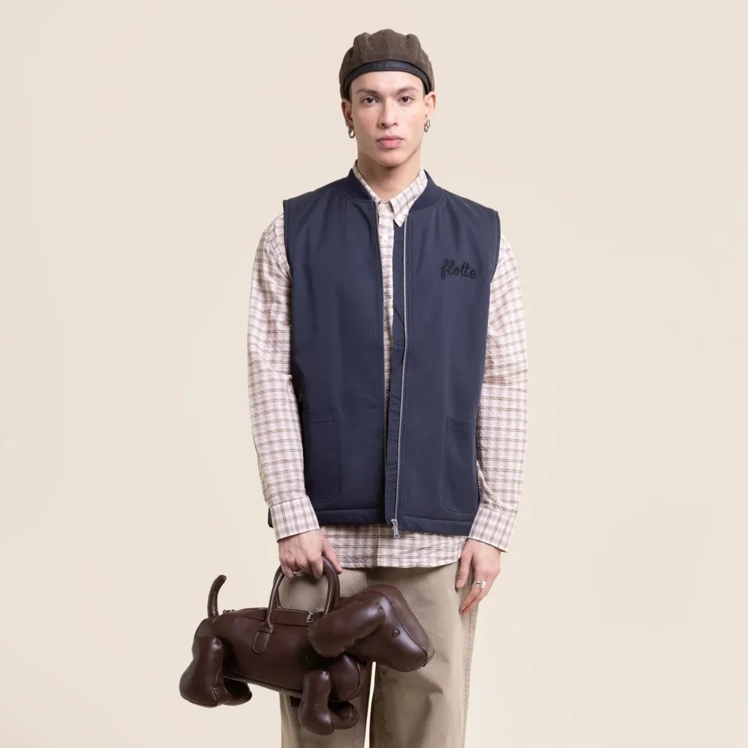 Turot - Gilet sans manche sherpa - Indigo
