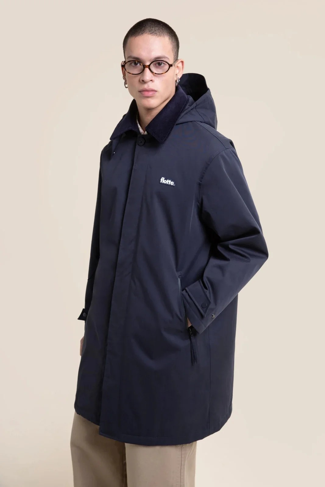 Reuilly - Veste longue imperméable - Indigo