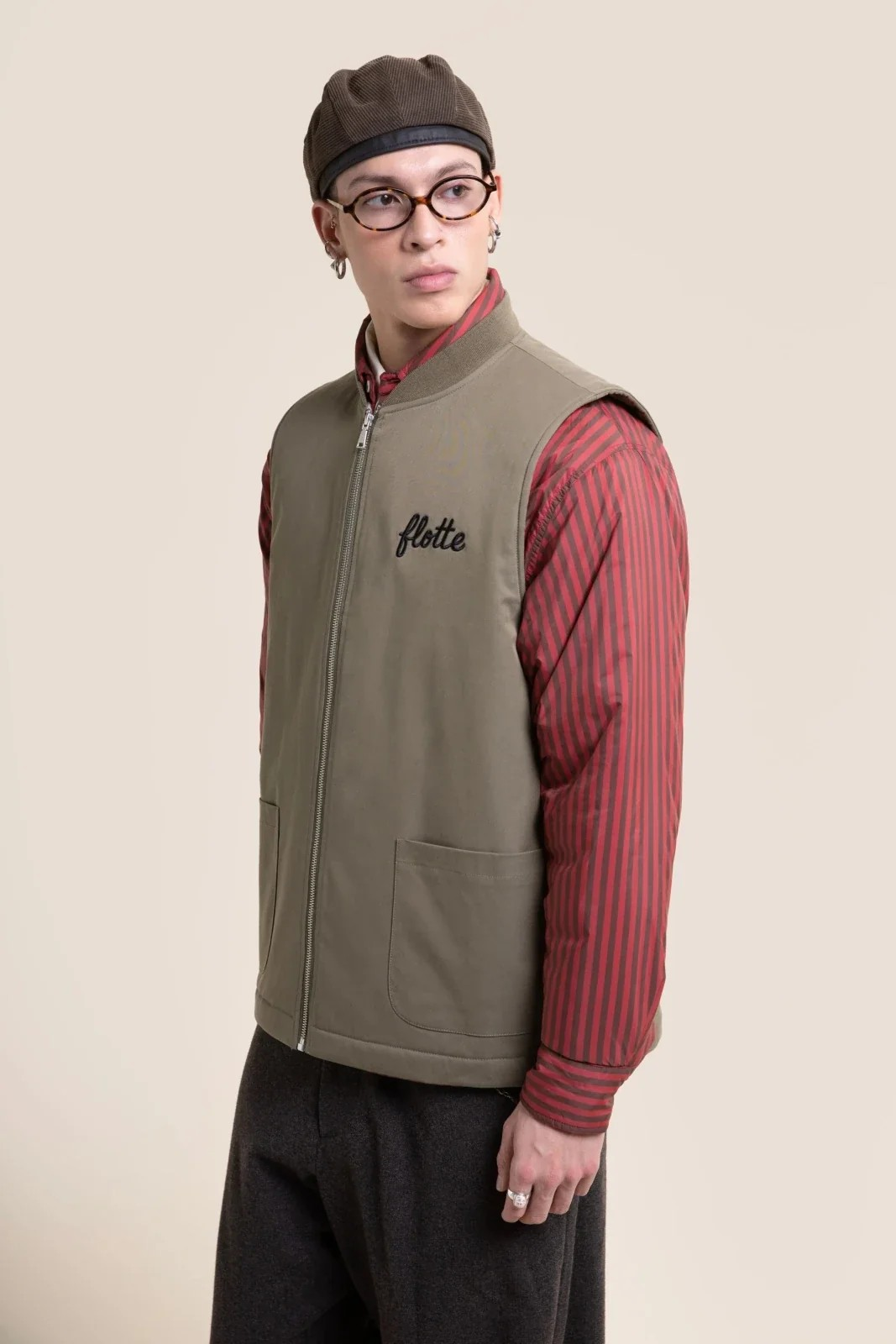 Turot - Gilet sans manche sherpa - Kaki