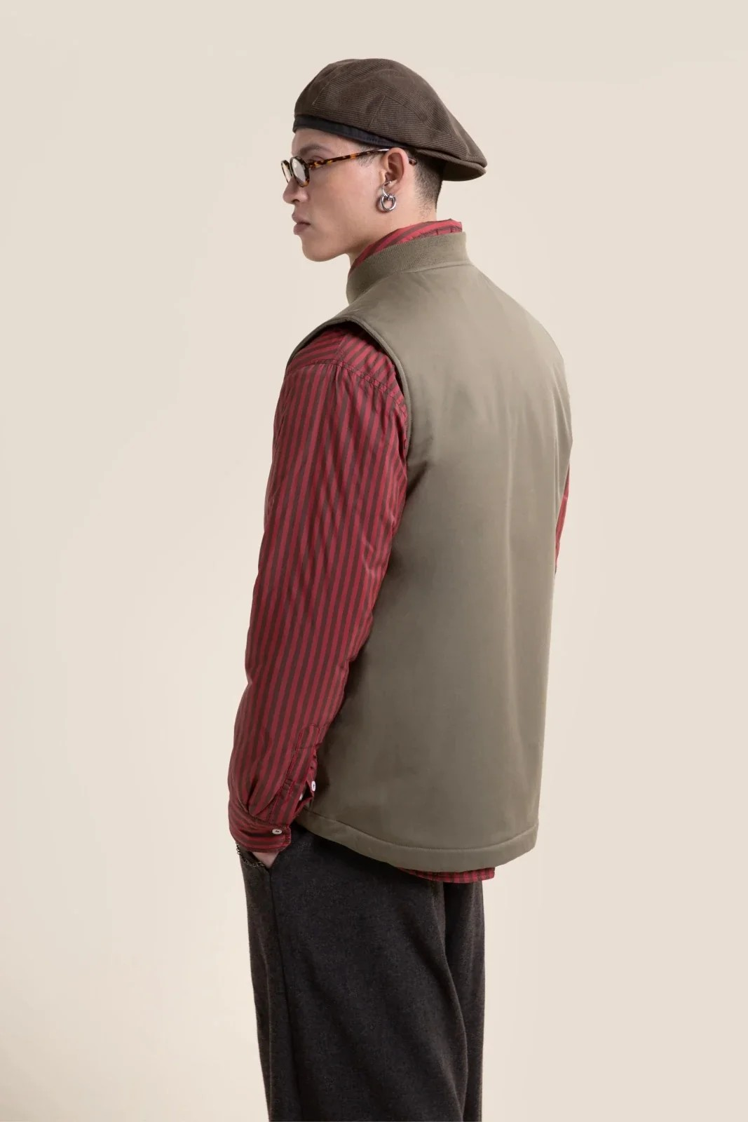 Turot - Gilet sans manche sherpa - Kaki