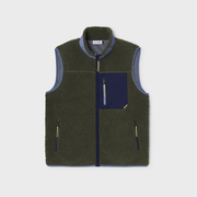 Veste sherpa mixte zippée sans manches - Kaki et Marine