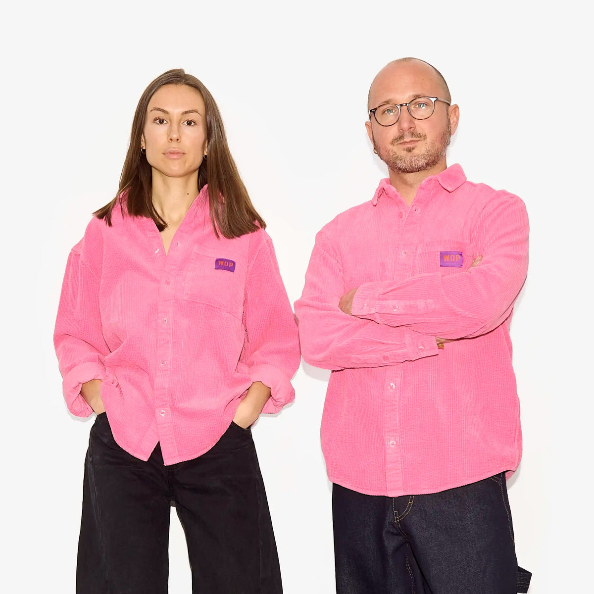 WOP Chemise ample en velours côtelé - Rose
