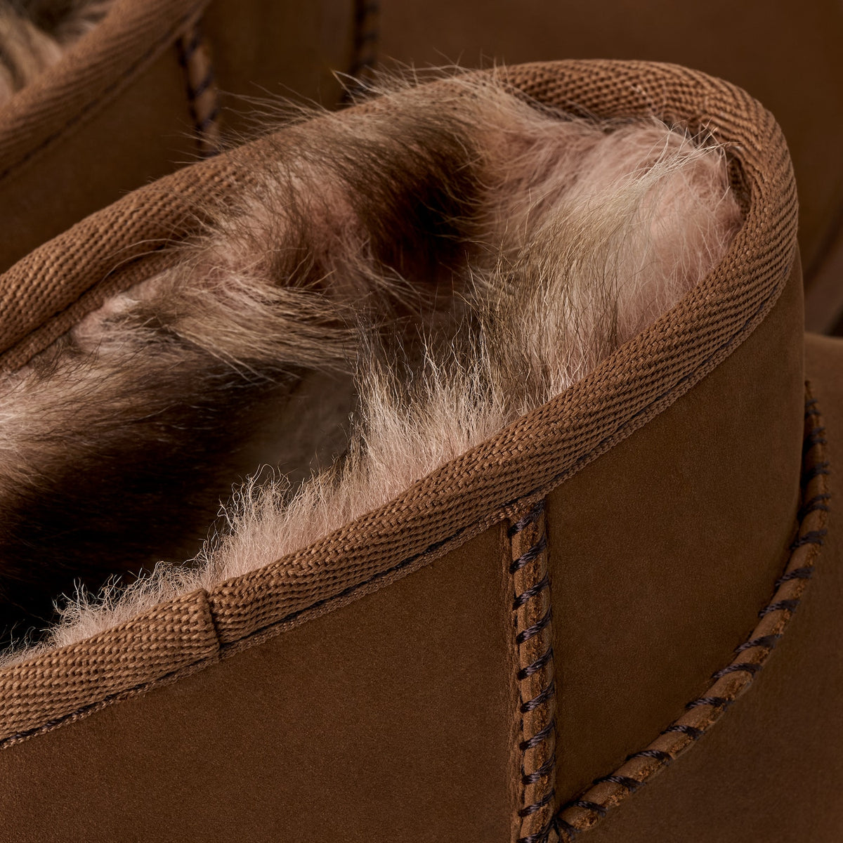 UGG CLASSIC ULTRA MINI NUBUCK DARK CHESTNUT - 5
