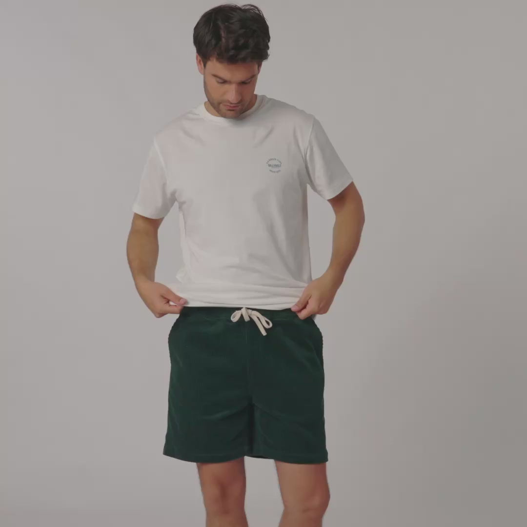 Charger la vidéo : Short en velours - Vert foncé